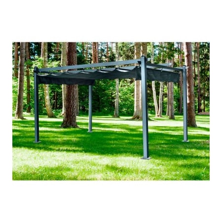 Almo Fulfillment Services Hanover Aluminum Pergola, 115"L x 154"W x 89-11/16"H, Dark Gray HANPERG13X10-GRY